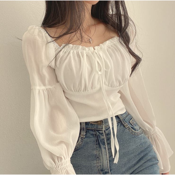 シャーリングシフォンブラウス レディース トップス | LETee | 詳細画像5 