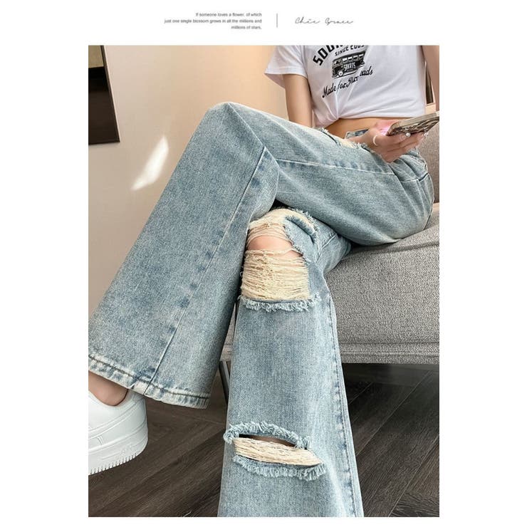 ブロークンデニムパンツ | LETee | 詳細画像4 