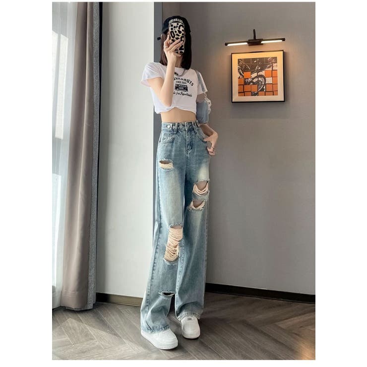 ブロークンデニムパンツ | LETee | 詳細画像7 