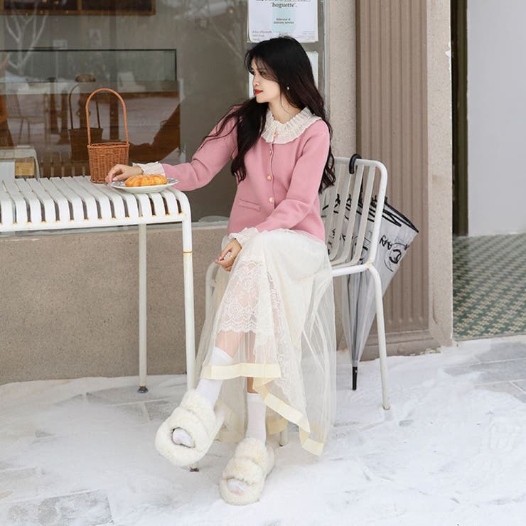 ショルダーバック リネン×レースチュール Ⅱ （チュールデザイン  