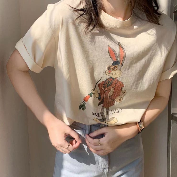 BEIGE | バニープリントティーシャツ | LETee