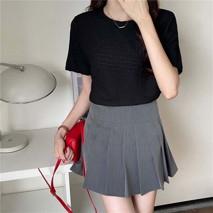 BLACK | フクレ織トップス | LETee