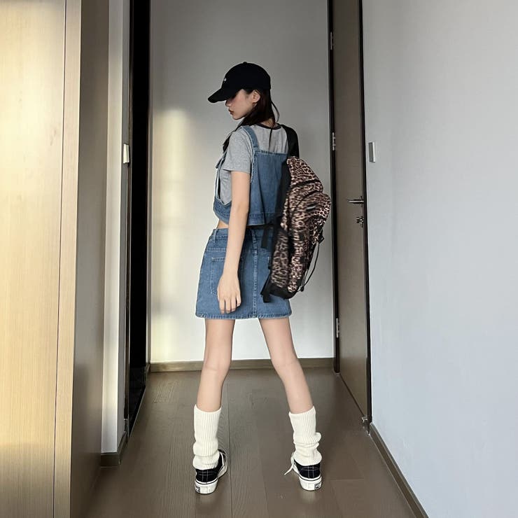 デニムルーズタンクトップ＆ミニスカートツーピース[品番：LPSW0009681