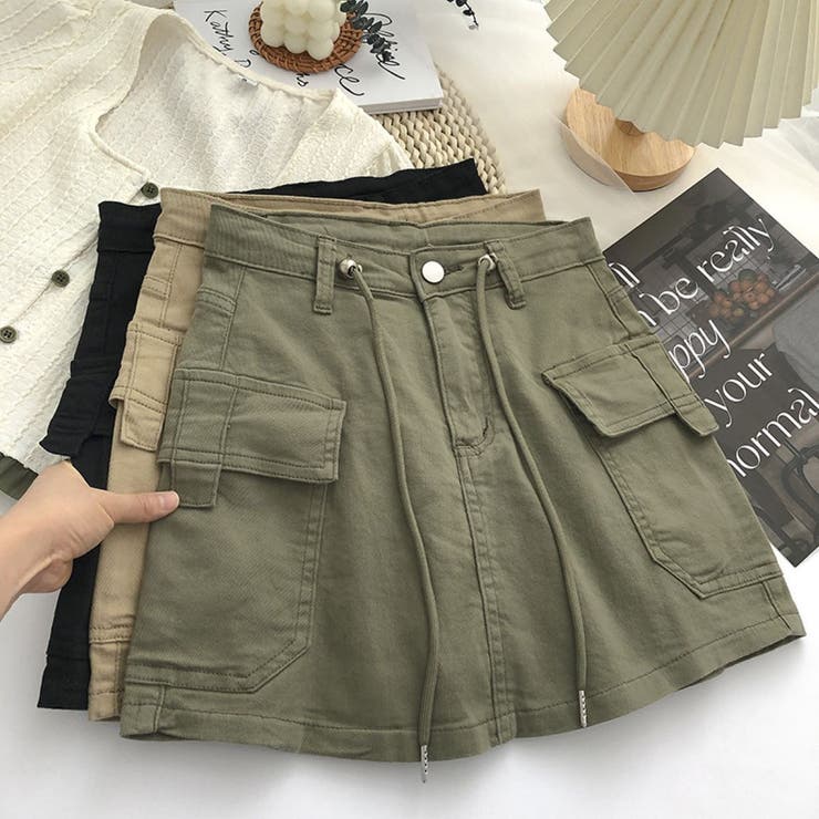 KHAKI | カーゴミニスカート | LETee