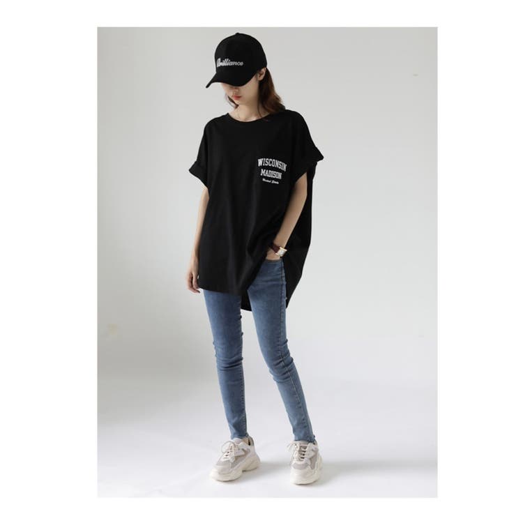 BLACK | ボックスバックプリントティーシャツ | LETee