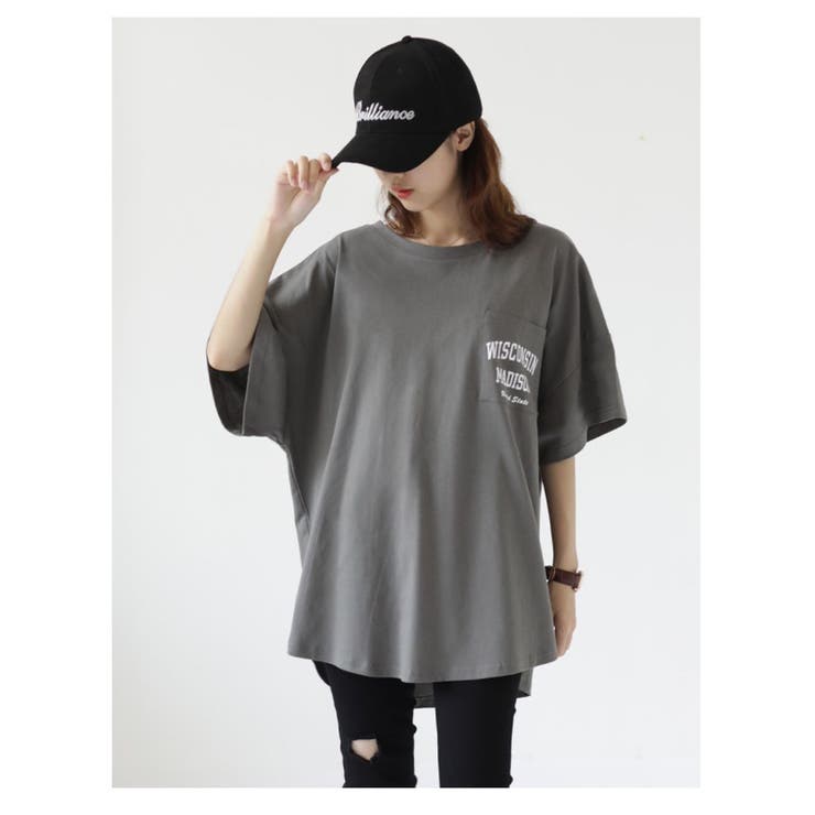 GREY | ボックスバックプリントティーシャツ | LETee