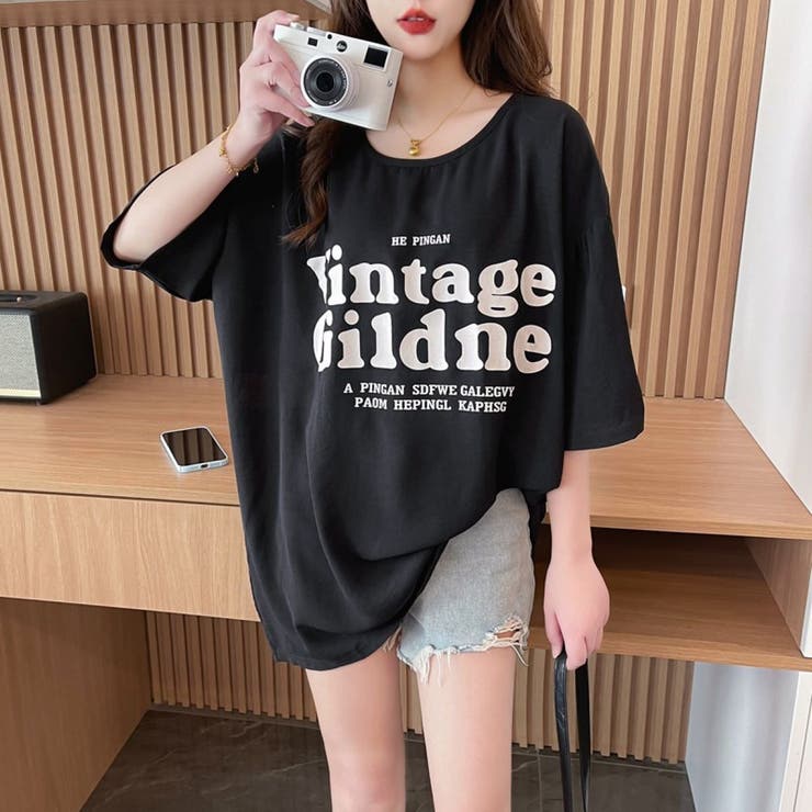 BLACK | バックキリカエビッグティーシャツ/シースルー | LETee