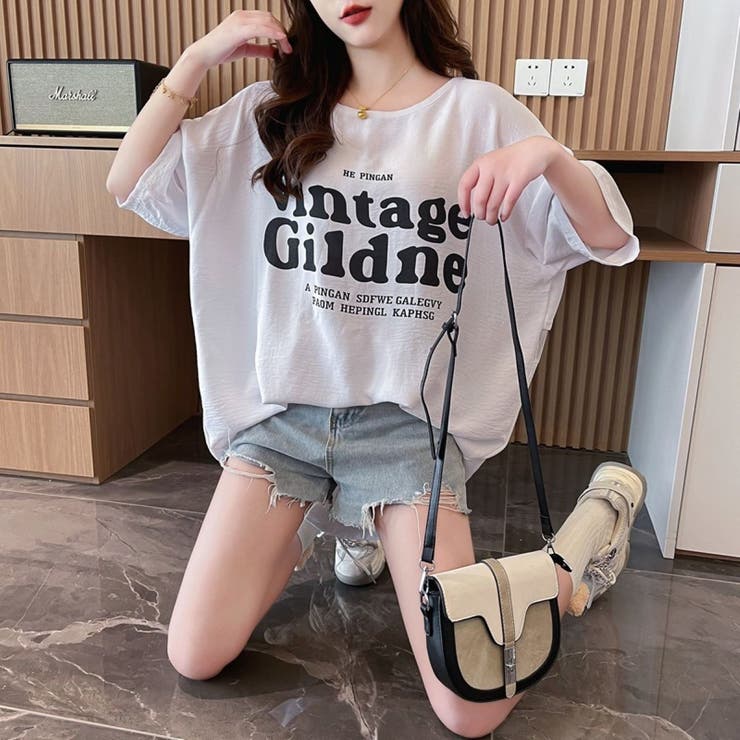 WHITE | バックキリカエビッグティーシャツ/シースルー | LETee