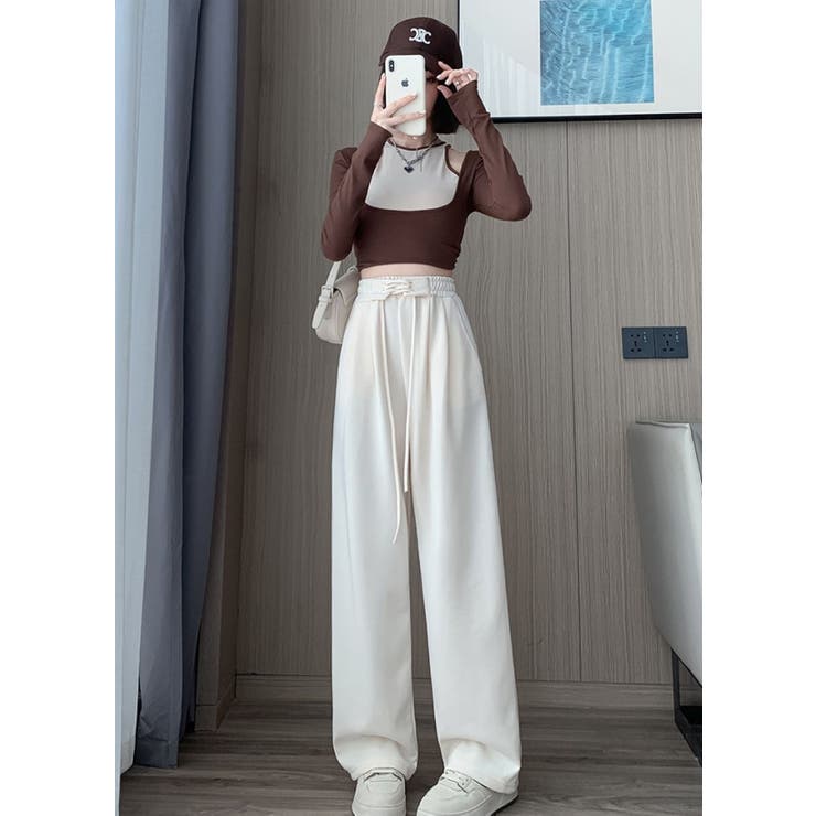 IVORY | ウエストレースアップパンツ | LETee