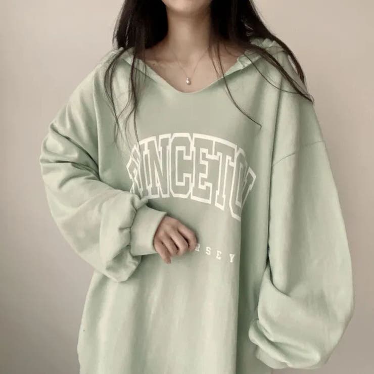 GREEN | ビッグロゴカットオフプルパーカー | LETee