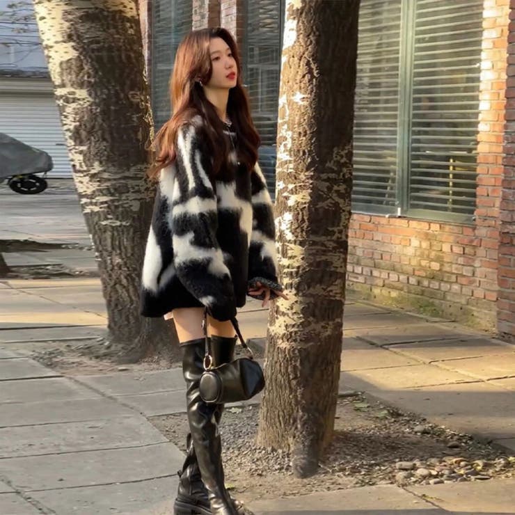 バイカラーモンスターシャギーニット | LETee | 詳細画像2 