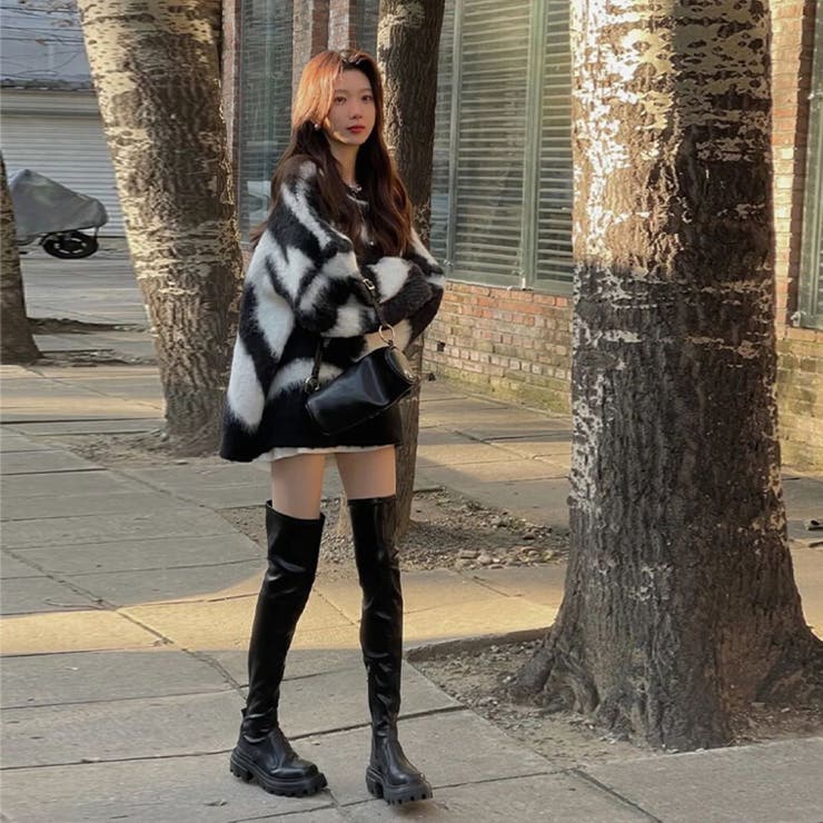 バイカラーモンスターシャギーニット | LETee | 詳細画像3 