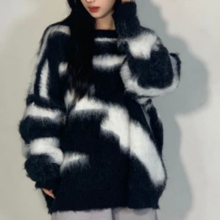 バイカラーモンスターシャギーニット | LETee | 詳細画像9 