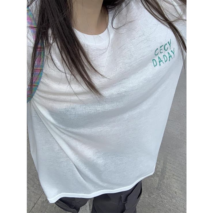 シアータイプ バックロゴプリントトップス/メッセージロゴ | LETee | 詳細画像9 