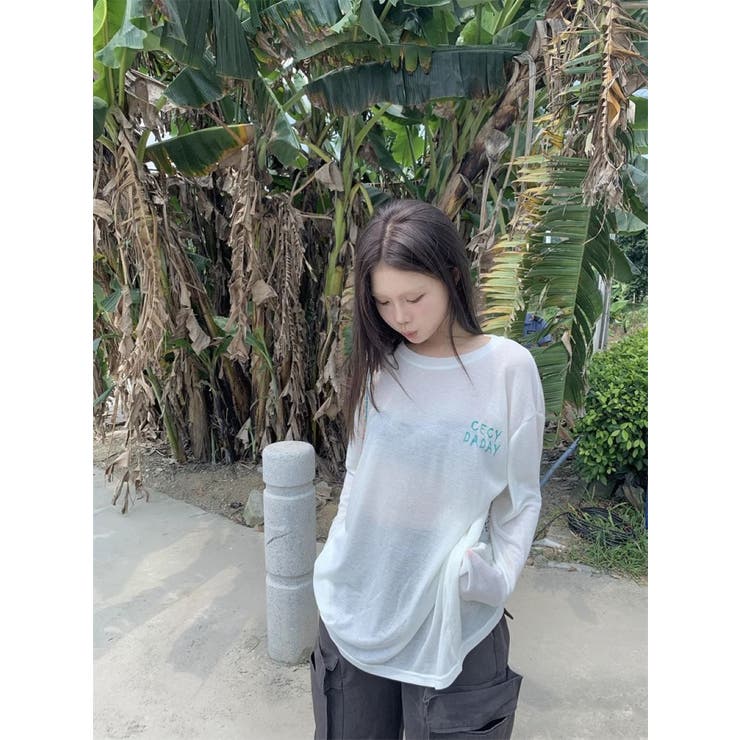 シアータイプ バックロゴプリントトップス/メッセージロゴ | LETee | 詳細画像12 