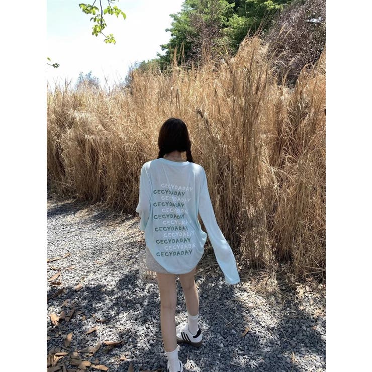 シアータイプ バックロゴプリントトップス/メッセージロゴ | LETee | 詳細画像14 