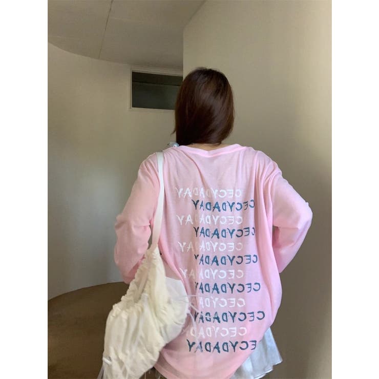 シアータイプ バックロゴプリントトップス/メッセージロゴ | LETee | 詳細画像3 