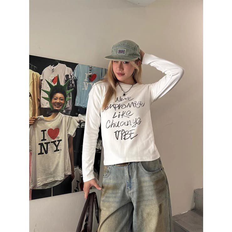 WHITE | ロゴプリント ロングスリーブTシャツ | LETee
