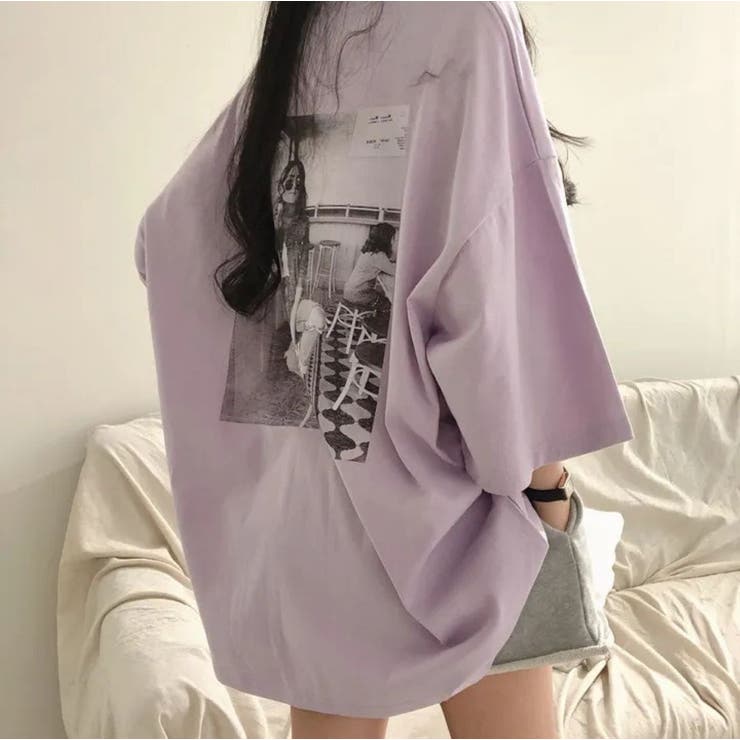 PURPLE | フォトプリント ビッグティーシャツ | LETee