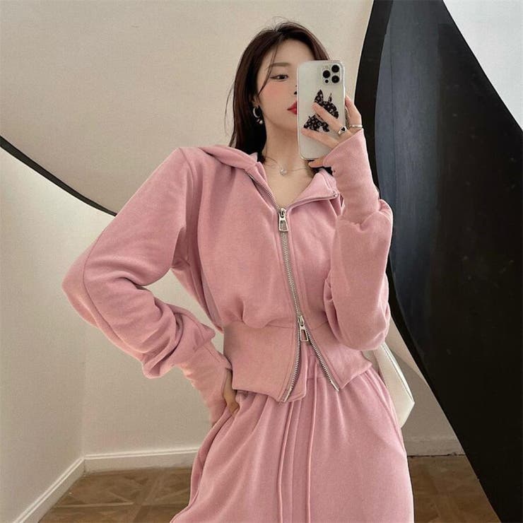 スウェットパンツ＆サムホールスリーブジップパーカーセット/セットアップ | LETee | 詳細画像9 