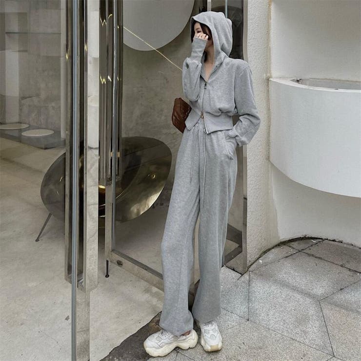 スウェットパンツ＆サムホールスリーブジップパーカーセット/セットアップ | LETee | 詳細画像10 