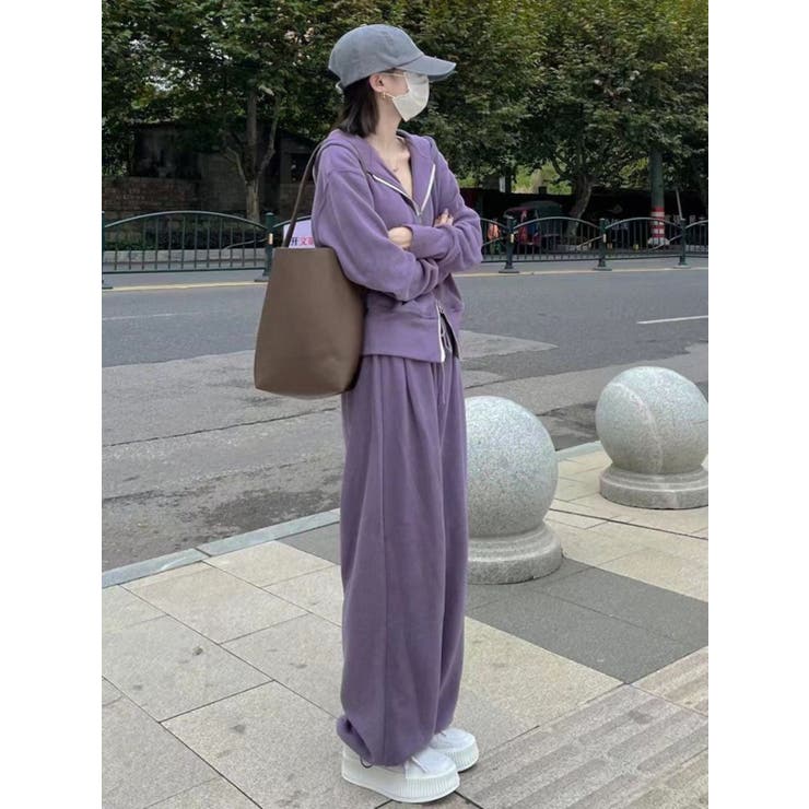 スウェットパンツ＆サムホールスリーブジップパーカーセット/セットアップ | LETee | 詳細画像1 