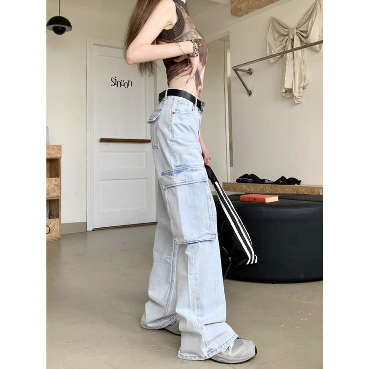 ウォッシュデニム カーゴパンツ | LETee | 詳細画像7 