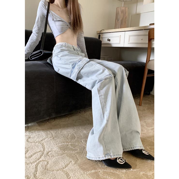 ウォッシュデニム カーゴパンツ | LETee | 詳細画像9 