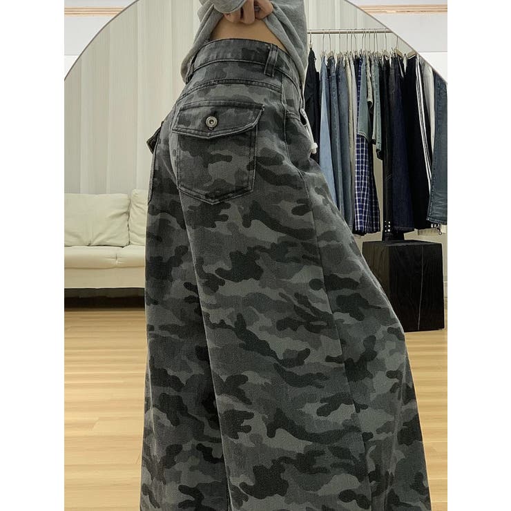 カモフラージュプリントデニムパンツ | LETee | 詳細画像2 