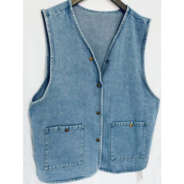 ワンウォッシュ デニムジレ | LETee | 詳細画像13 