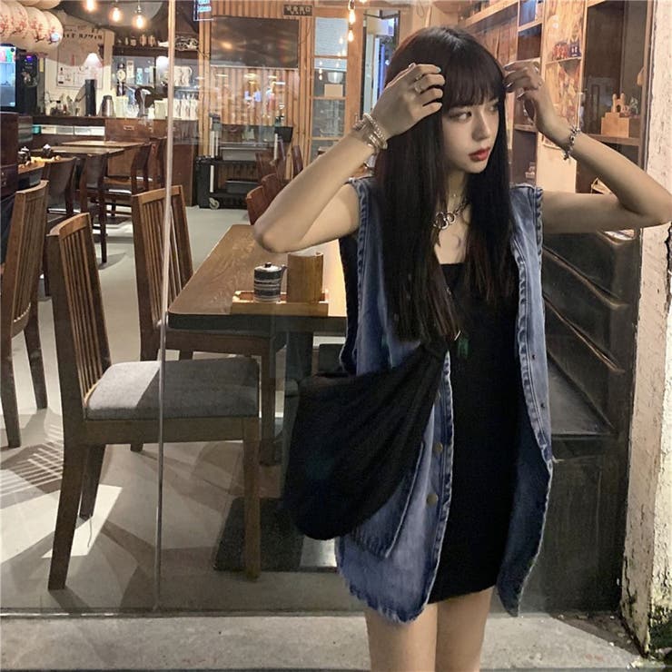 ワンウォッシュ デニムジレ | LETee | 詳細画像3 