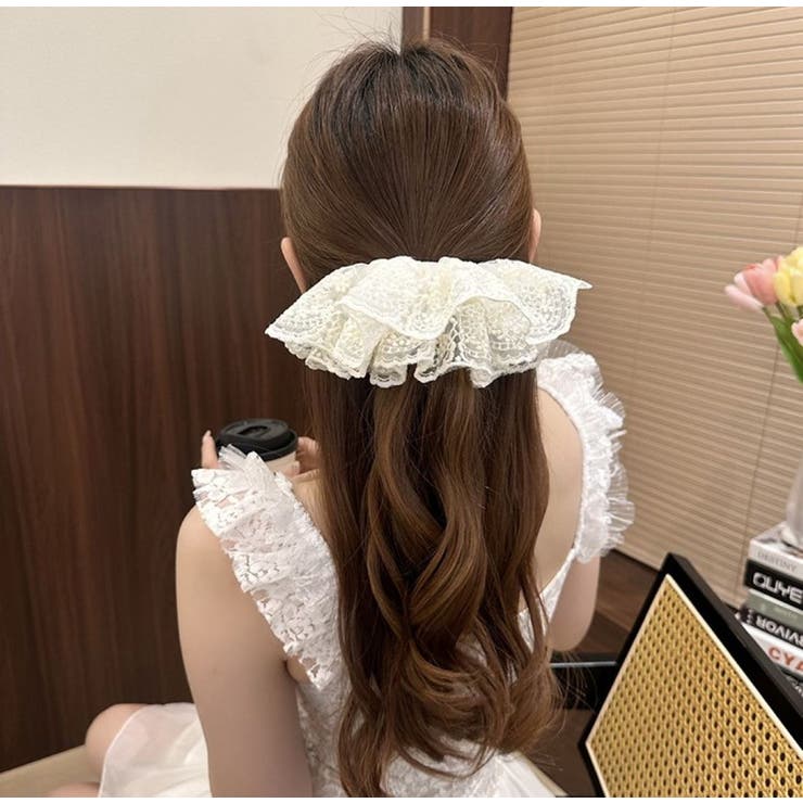 WHITE | レースフリルシュシュ | LETee