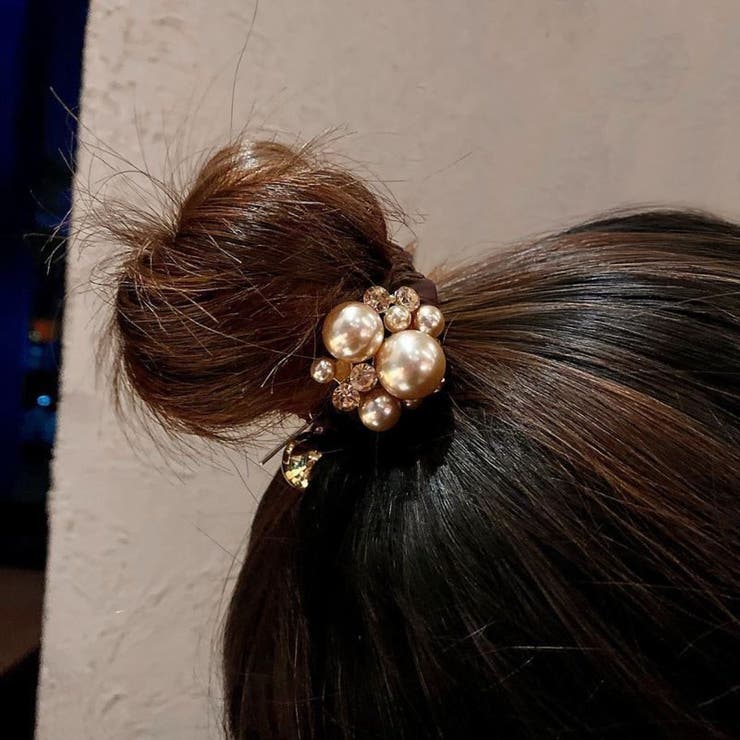 パール＆ストーン付シュシュ | LETee | 詳細画像3 