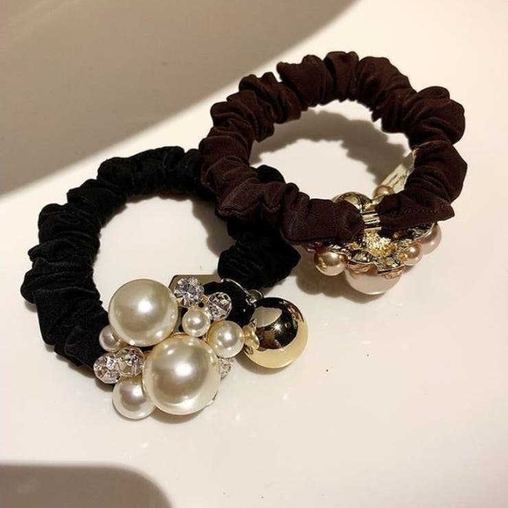 パール＆ストーン付シュシュ | LETee | 詳細画像4 