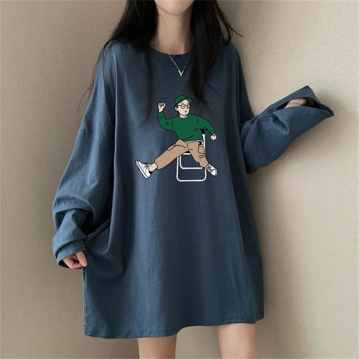 ルーズフィットカットソートップス/男の子プリント/ワンピース丈 | LETee | 詳細画像4 