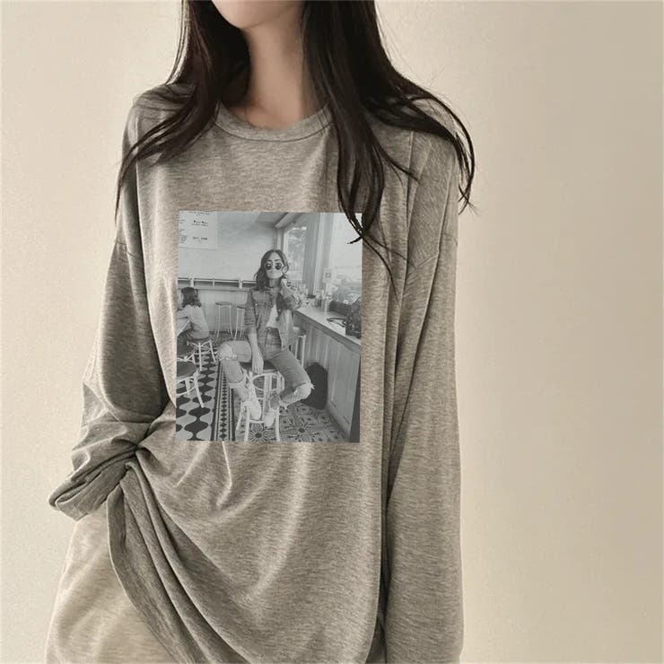 L.GREY | ボックスプリント ルーズフィットトップス/転写プリント | LETee