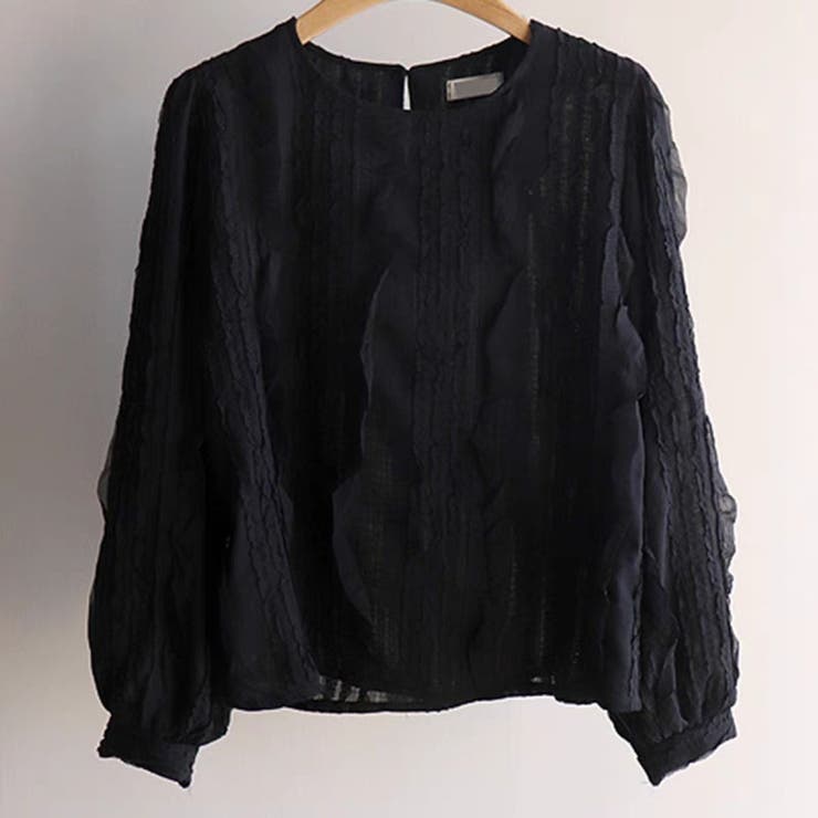 フリル織柄ブラウス/ボリューム袖/袖口ゴム | LETee | 詳細画像11 