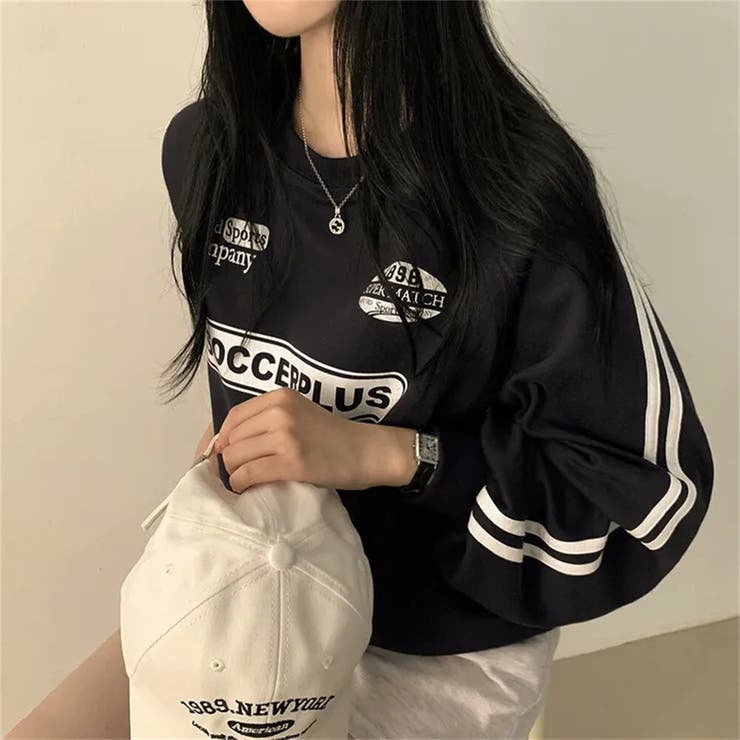 袖ラインロゴプリントトレーナー/２本ライン/フロントロゴプリント | LETee | 詳細画像9 