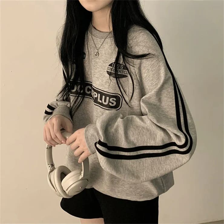 袖ラインロゴプリントトレーナー/２本ライン/フロントロゴプリント | LETee | 詳細画像5 