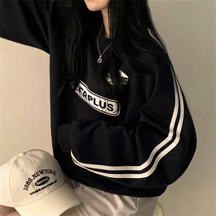 袖ラインロゴプリントトレーナー/２本ライン/フロントロゴプリント | LETee | 詳細画像8 