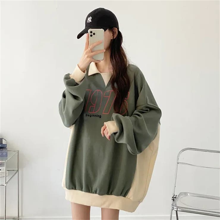 配色えり付きプルオーバー/スキッパー/バイカラートップス | LETee | 詳細画像9 