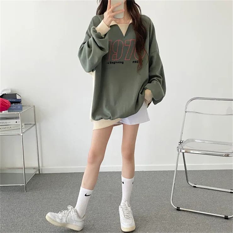 配色えり付きプルオーバー/スキッパー/バイカラートップス | LETee | 詳細画像10 