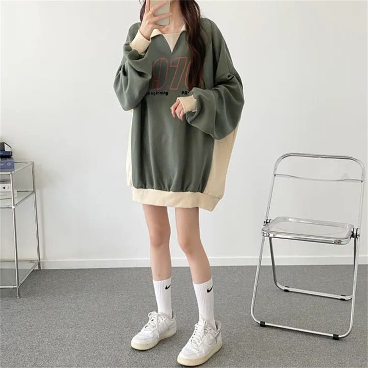 配色えり付きプルオーバー/スキッパー/バイカラートップス | LETee | 詳細画像11 