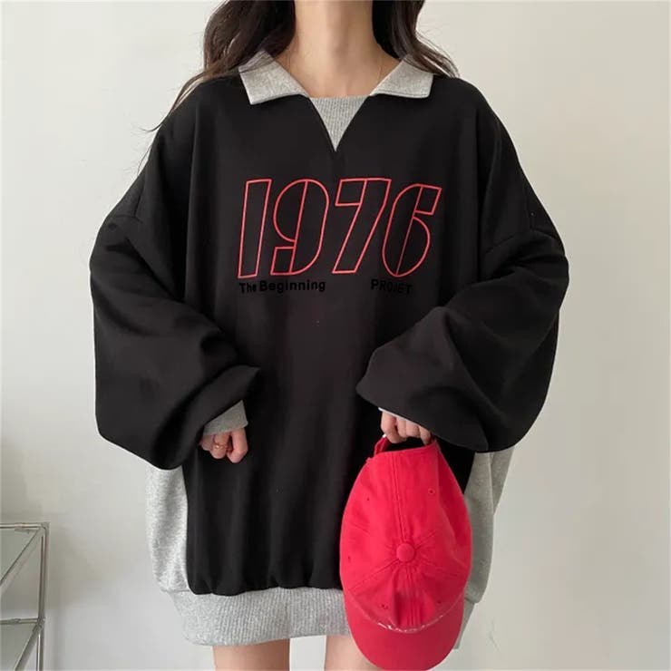 配色えり付きプルオーバー/スキッパー/バイカラートップス | LETee | 詳細画像13 