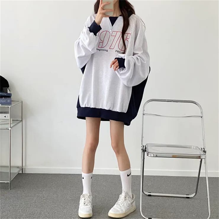 配色えり付きプルオーバー/スキッパー/バイカラートップス | LETee | 詳細画像6 