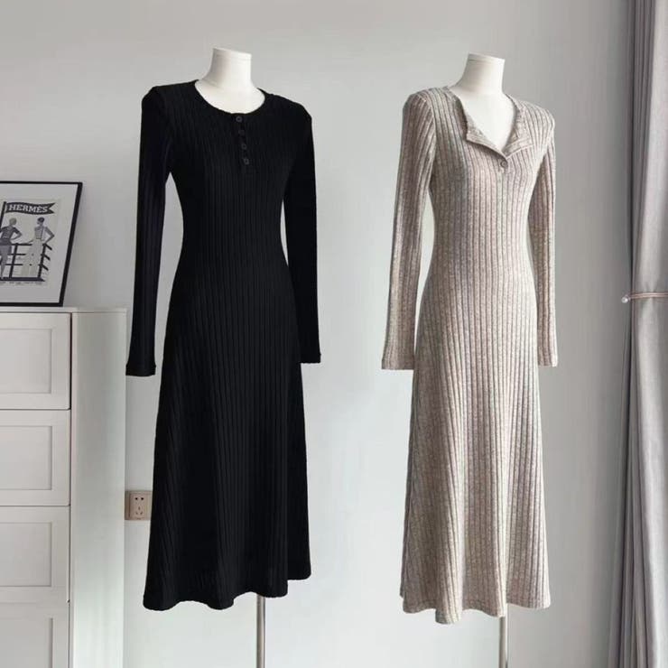 ヘンリーネックAラインカットソーワンピース | LETee | 詳細画像4 