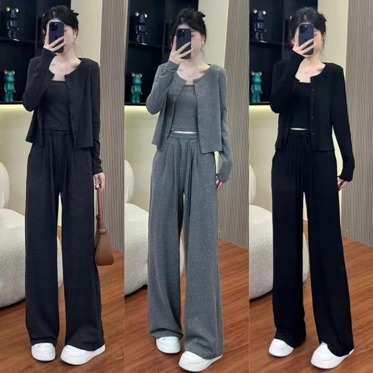 パンツセットアップ/スリーピース/パンツ+カーディガン+インナー | LETee | 詳細画像8 