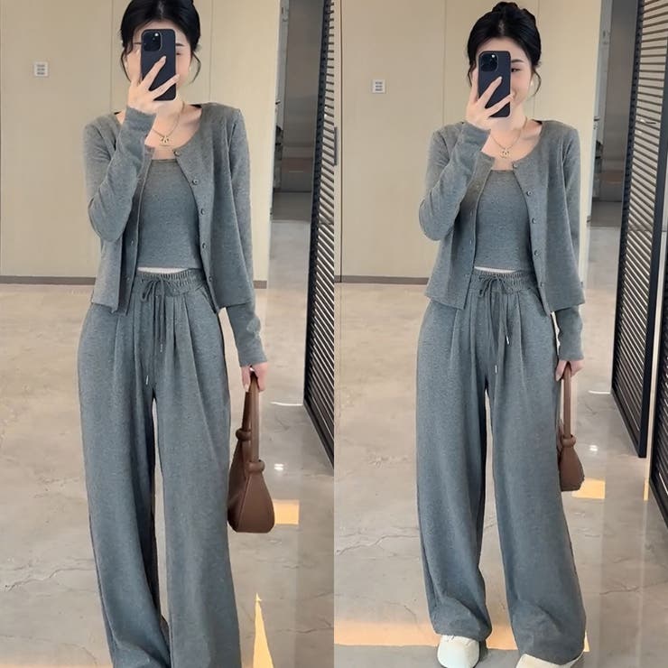 パンツセットアップ/スリーピース/パンツ+カーディガン+インナー | LETee | 詳細画像5 