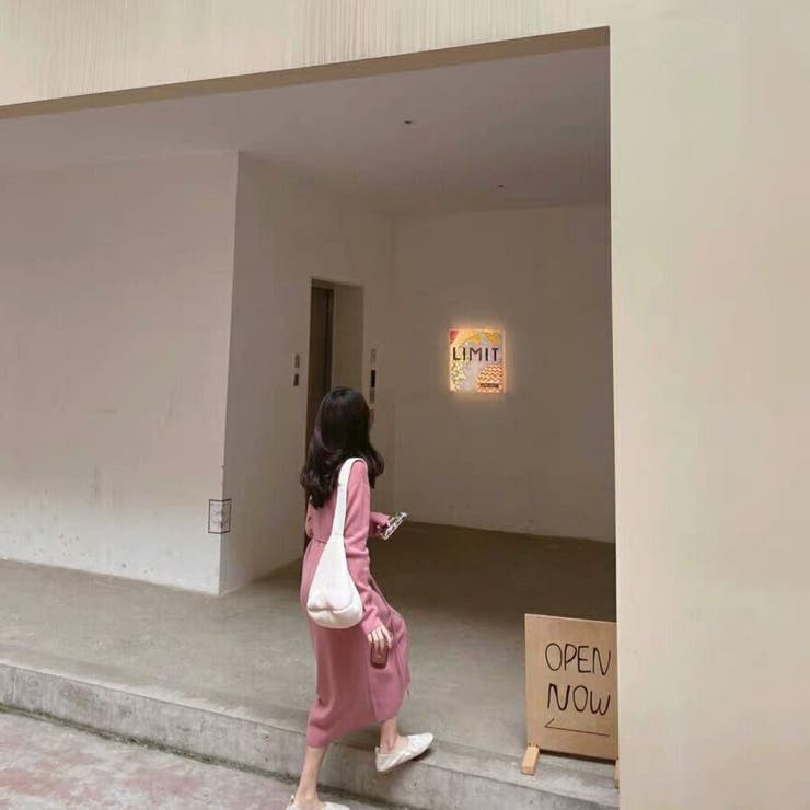 前開きえり付きニットワンピース/ストリングベルト | LETee | 詳細画像23 