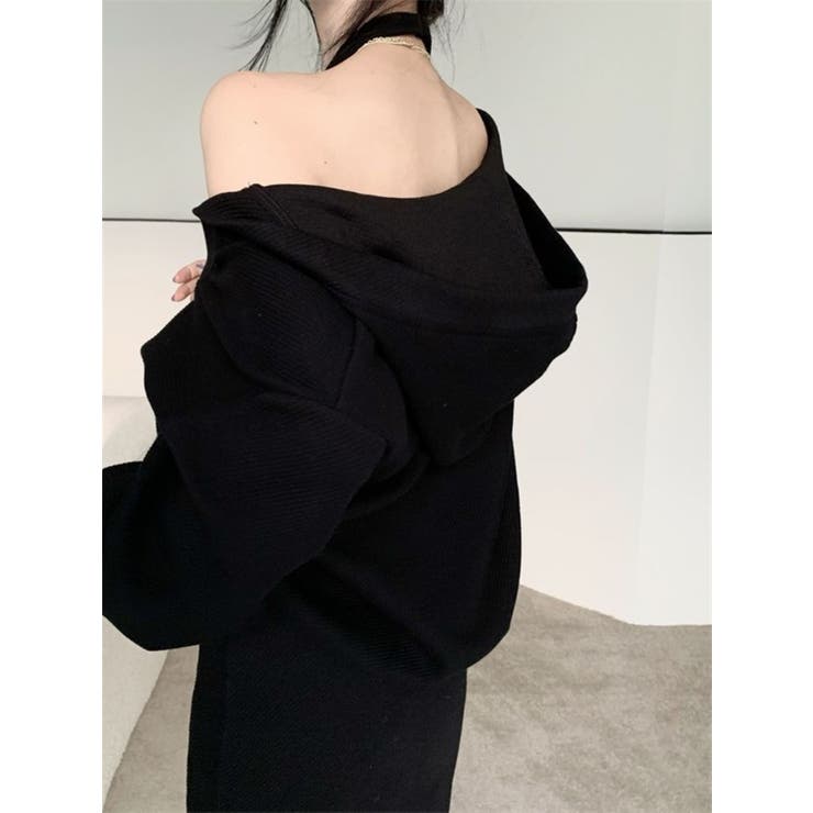 ホルターネックワンピース＆Vプルオーバーセットアップ/裾スリット | LETee | 詳細画像8 